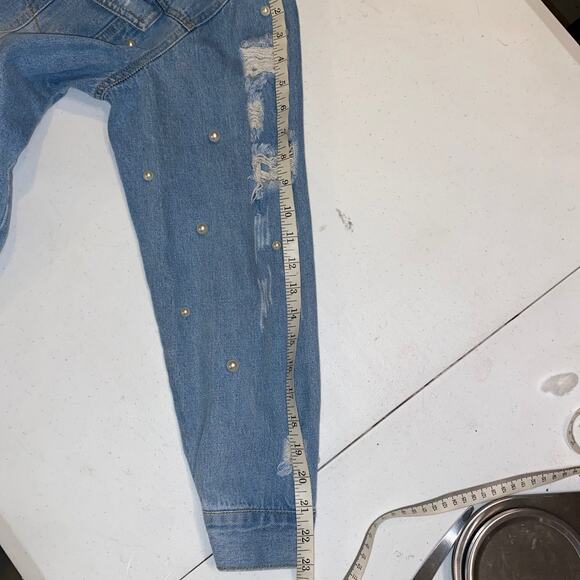 The Style Between Us distressed denim jacket L - Picture 9 of 14